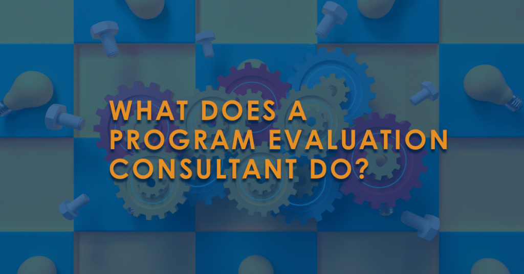 Decorative heading that reads: "What does a program evaluation consultant do?"