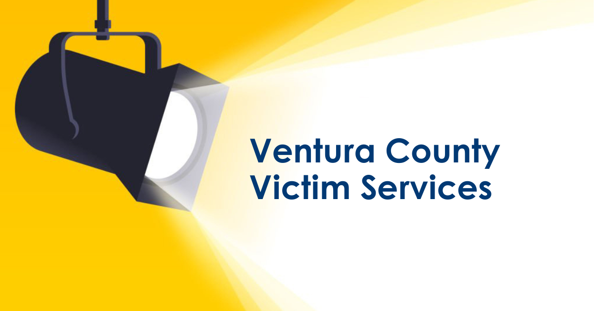 Image of a spotlight with the words "Ventura County Victim Services"