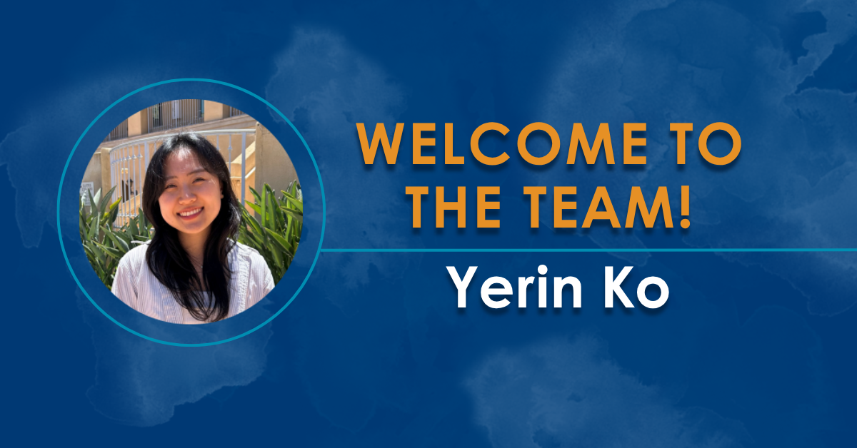 Title slide featuring headshot of Research Assistant Yerin Ko with words "Welcome to the Team"
