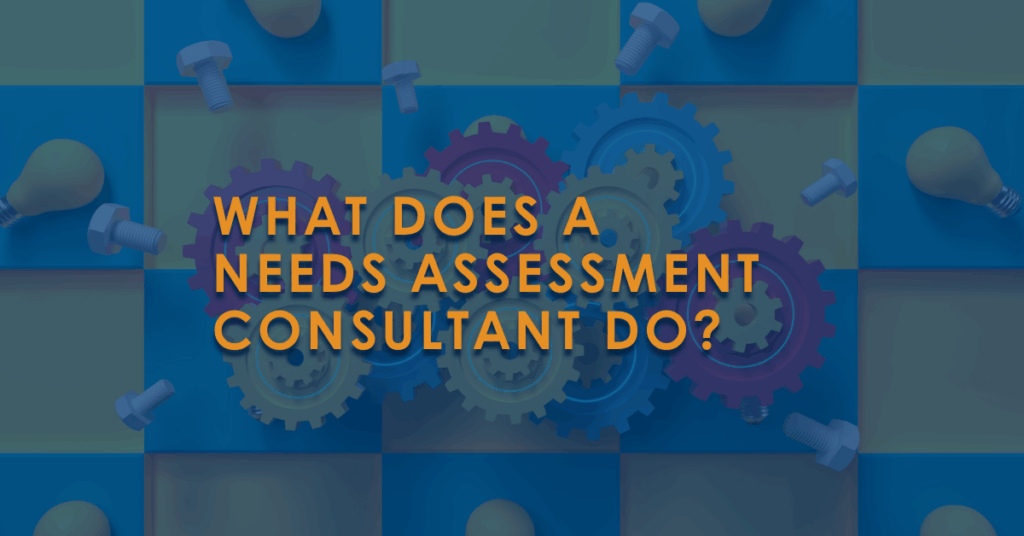 Decorative image with the title "What Does a Needs Assessment Consultant Do?"
